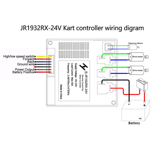 JR1932RX Children's electric toy car receiver wiring diagram