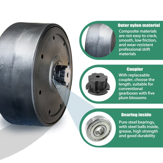 2Pack 11''/28CM Nylon Larger Rear Tires for Power Wheels