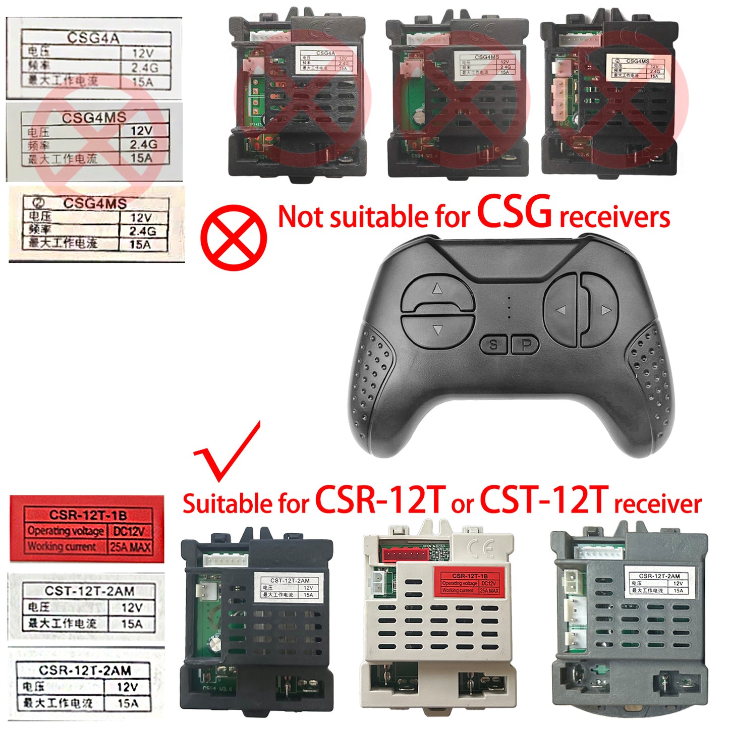 CSR Black RC for Power WHeels