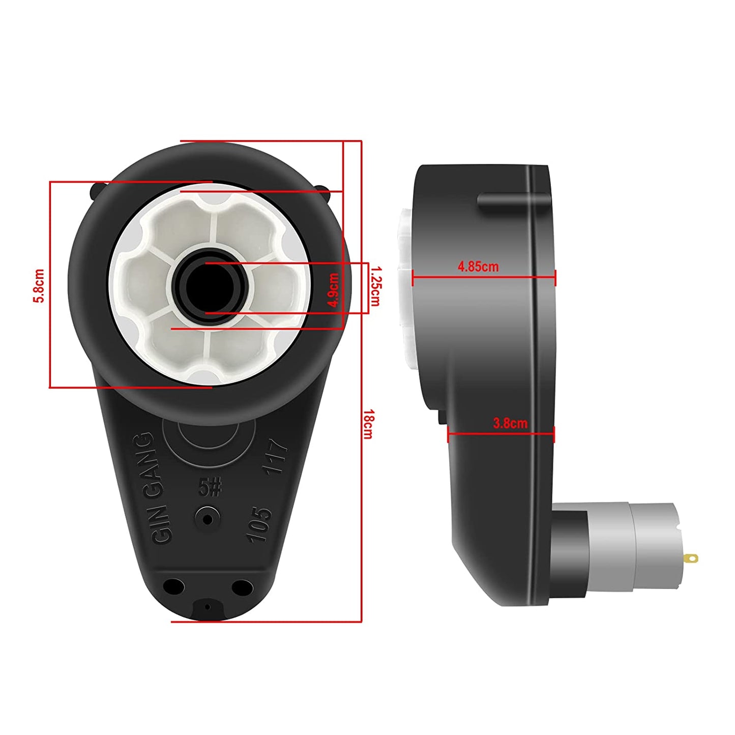 12 Volt Electric Hubs Motor Assembly Heavy Duty Gearbox for Kids Ride on Toys Car