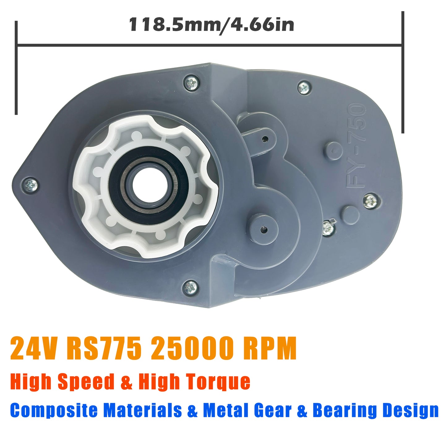 24 Volt RS775 25000RPM 280W High Torque Motor Gearbox for SUV Kid's Off-Road Vehicle Replacement Parts