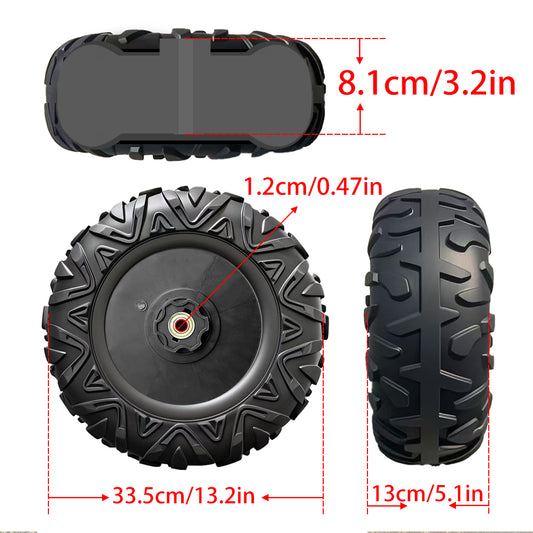 2Pack 33CM/13'' PU Solid Rubber Tire for Power Wheels