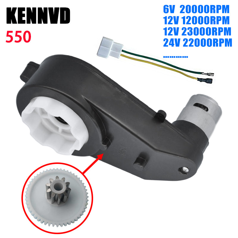 6V-24V RS550 Gearbox with Motor for Children's Electric Car