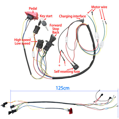 24V DIY Wires Harness Conversion Kit for Kid's Ride On Toys Electric Car