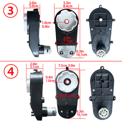 12-24Volt Steering Wheel Motor Gearbox for Kid's Ride on Toys Car Upgrade