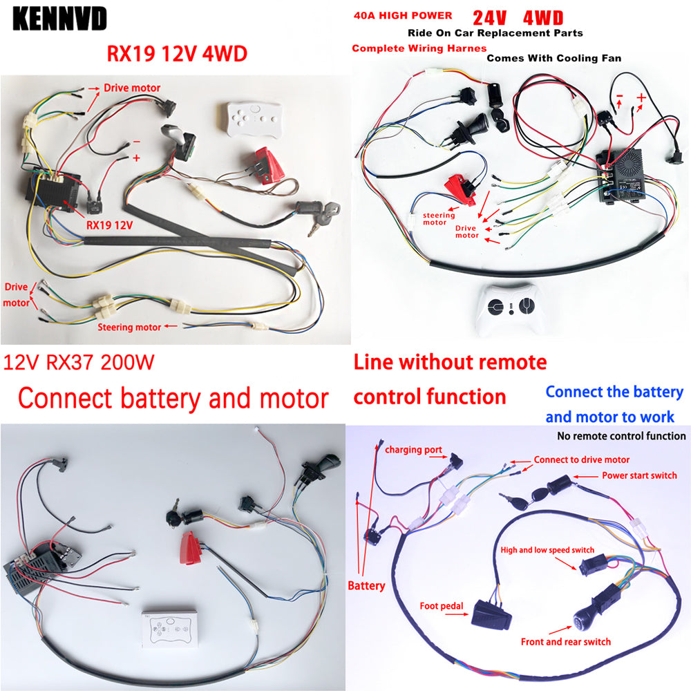 Children Electric Ride on Toys Car Vehicles Wires Harness Kit Set