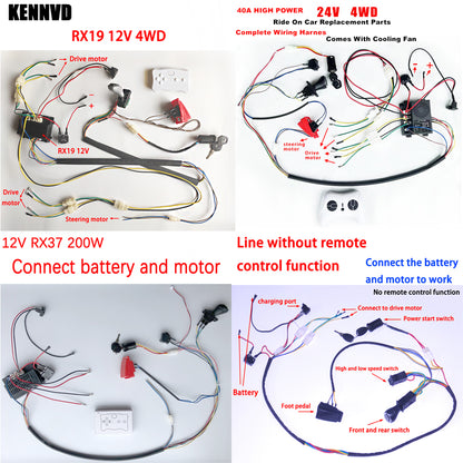 Children Electric Ride on Toys Car Vehicles Wires Harness Kit Set