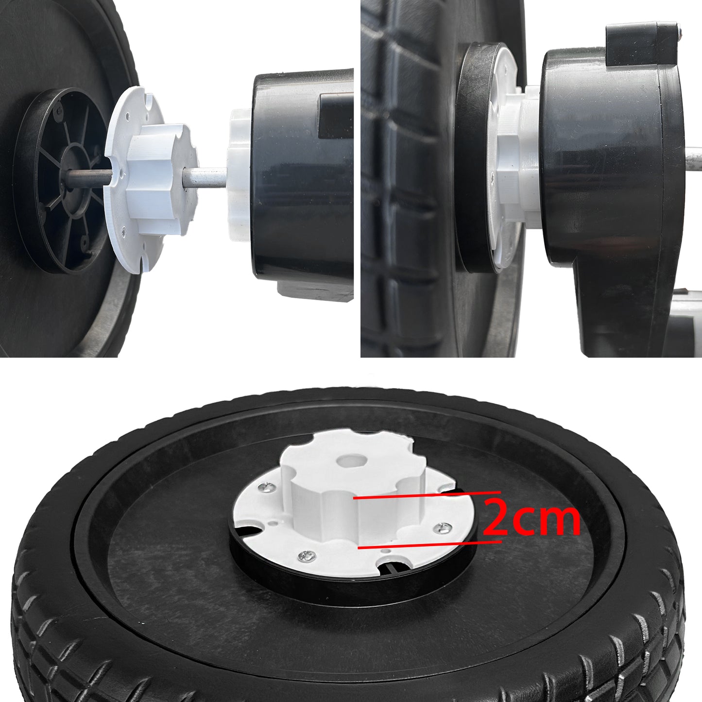 2Pack 26CM/10'' PU Solid Rubber Tire for Power Wheels