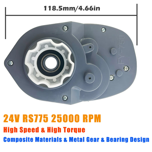 24 Volt RS775 25000RPM 280W High Torque Motor Gearbox for SUV Kid's Off-Road Vehicle Replacement Parts