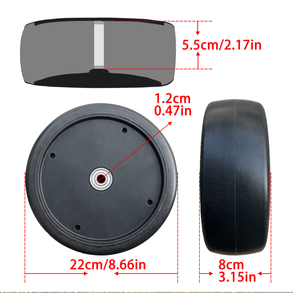2Pack 8.6''/22CM Solid Rubber Tires for Power Wheels