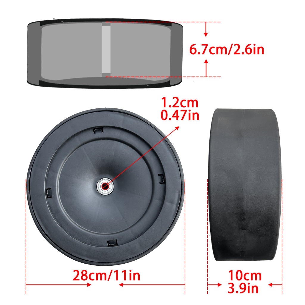 2Pack 11''/28CM Nylon Larger Rear Tires for Power Wheels