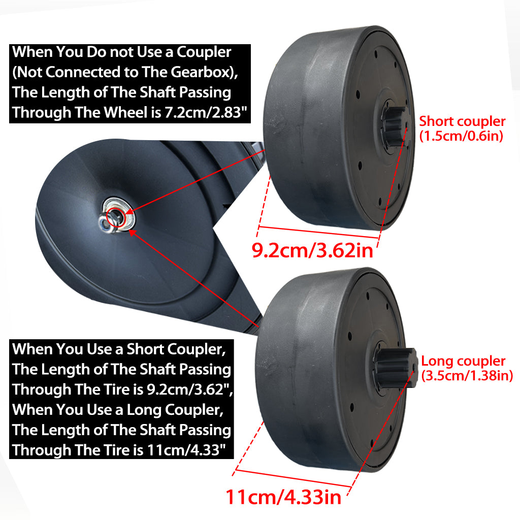 2Pack 11''/28CM Nylon Larger Rear Tires for Power Wheels