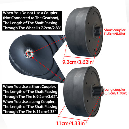 2Pack 11''/28CM Nylon Larger Rear Tires for Power Wheels