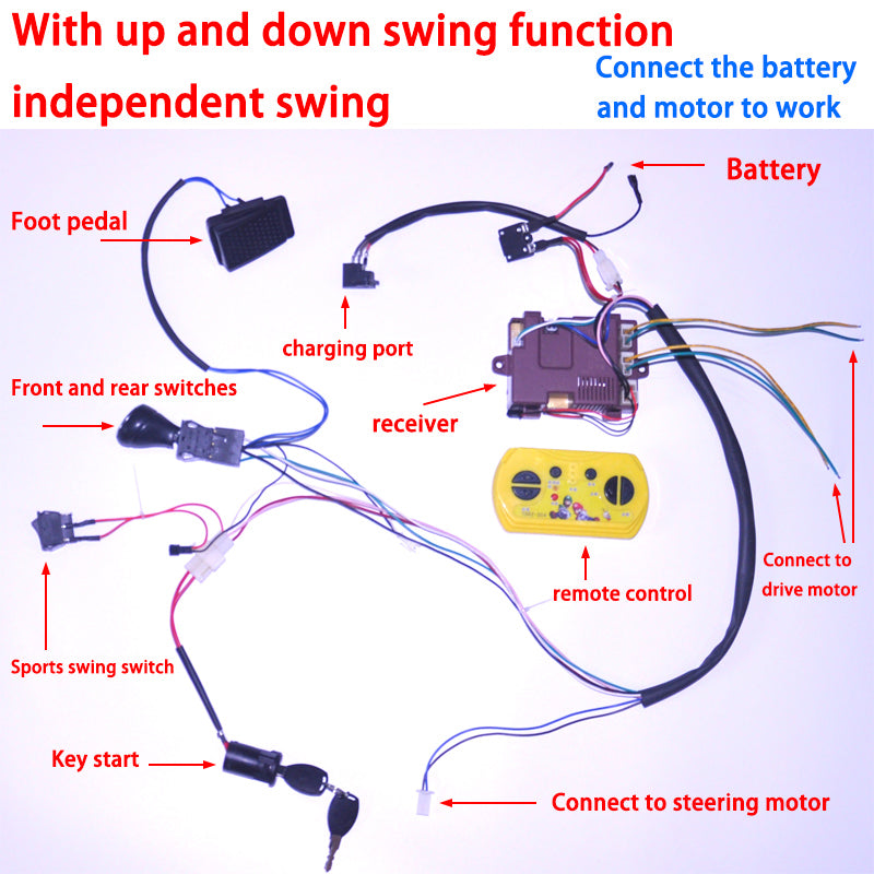 Children Electric Ride on Toys Car Vehicles Wires Harness Kit Set
